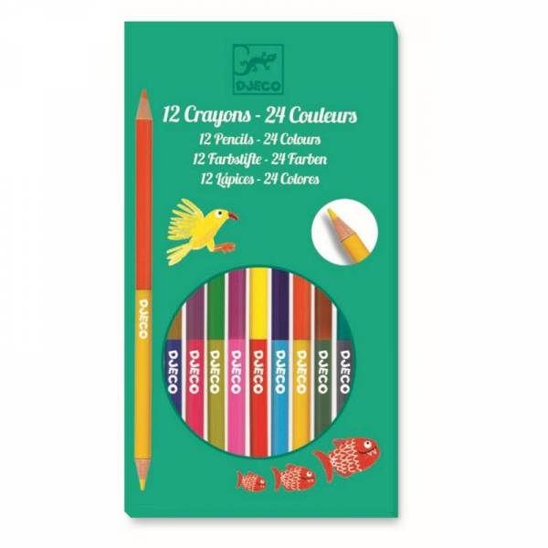 Farben: 12 2seitige-Buntstifte - 24 Farben