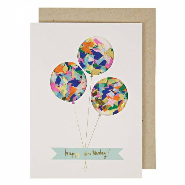 Grußkarte Happy Birthday Balloon Confetti Shaker