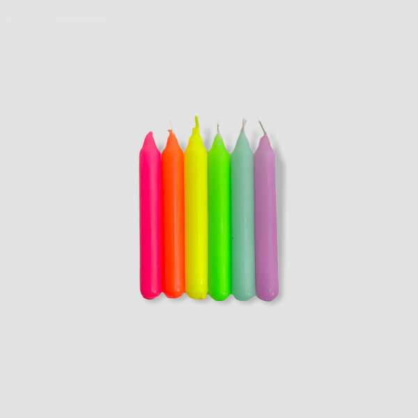 Stabkerzen mini Dip Dye Konfetti Rainbow 10cm