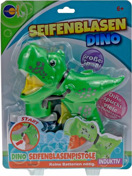 Seifenblasenpistole Dino grün manuell