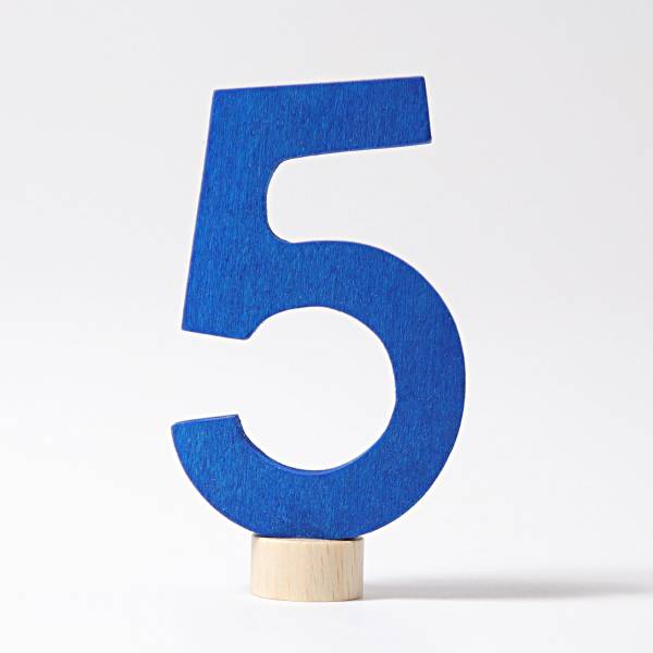 Zahlensteckfigur 5 blau