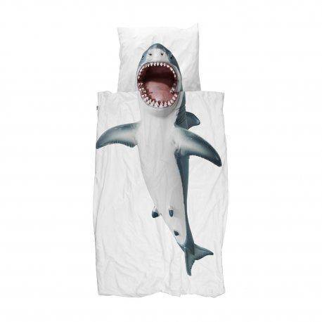Kinder-Bettwäscheset Shark 135 x 200 cm, inkl. 1 Kissenbezug 80 x 80 cm